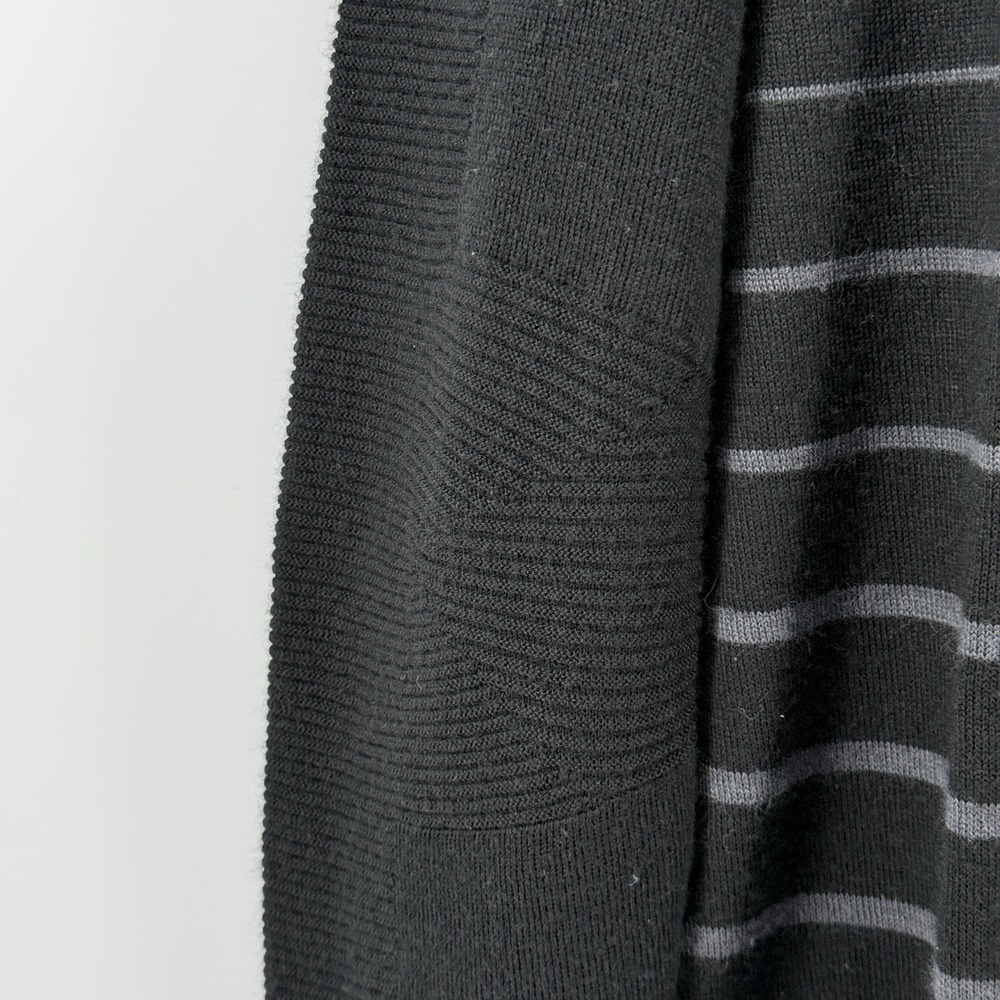 Nike Men's L Golf‎ Tour Performance Wool Blend V-Neck Sweater Black Stripe style - Picture 10 of 11